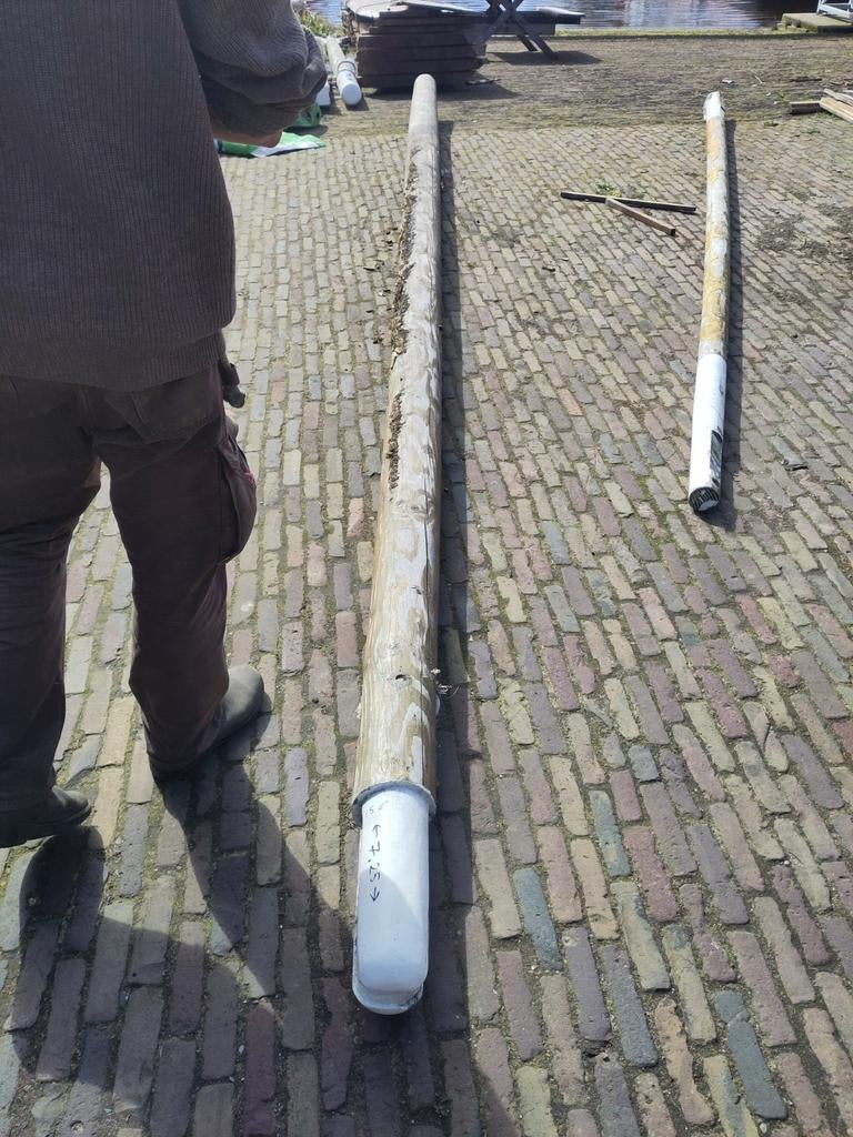 Oude Houten Mast - 7.25m lang, 17cm breed, Ophalen, Gebruikt, Minder dan 15 m²