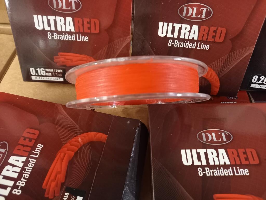 200m spoelen X8 UltraRed gevlochten lijnen (diverse maten), Info@hengelsportleon.nl, Nieuw, Vislijn, Houtwijk