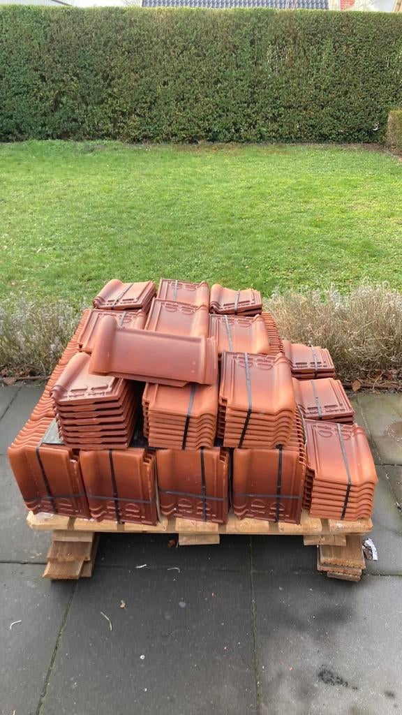 Nieuw koramic dakpannen-natuurrood, Ophalen, Steen of Klei, Zo goed als nieuw, 15 m² of meer