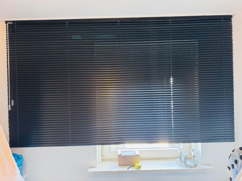 Zwart jaloezie Gamma 150x220cm, links bediening, Ophalen, Nieuw, 200 cm of meer, 100 tot 150 cm