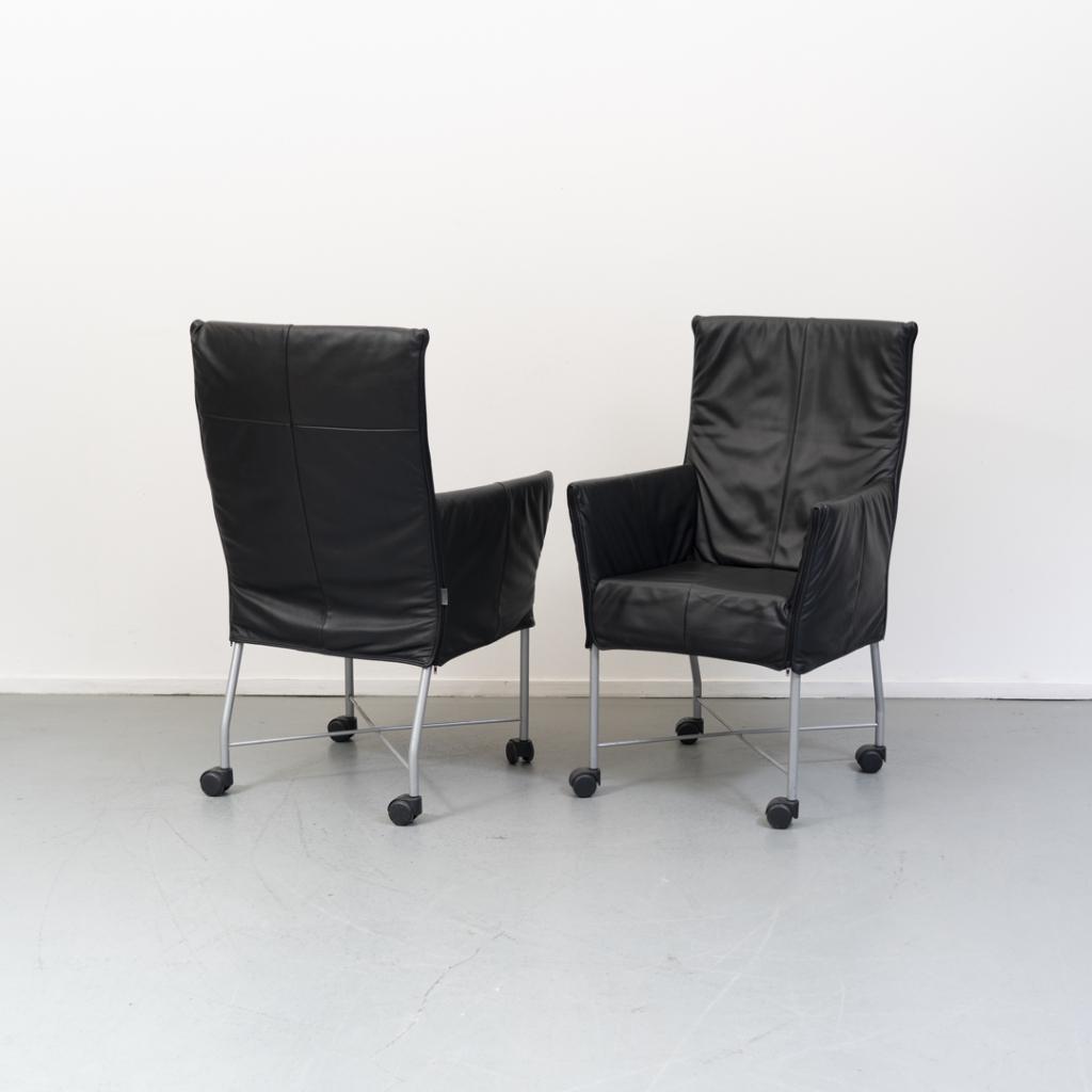 ACTIE!! 75x Montis Chaplin Stoel Zwart Leer - Grijs/Wiel, Niet ingevuld, Niet ingevuld, Ophalen of Verzenden, Zo goed als nieuw