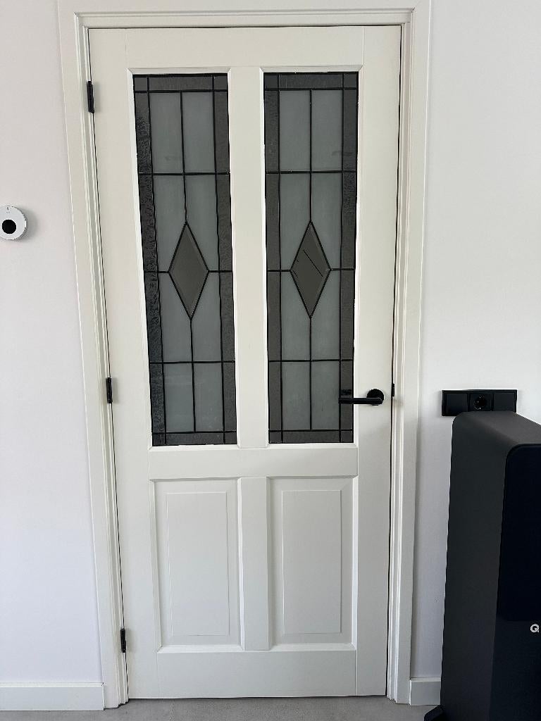 Deur met glas & lood, Ophalen, Gebruikt, 80 tot 100 cm, Binnendeur