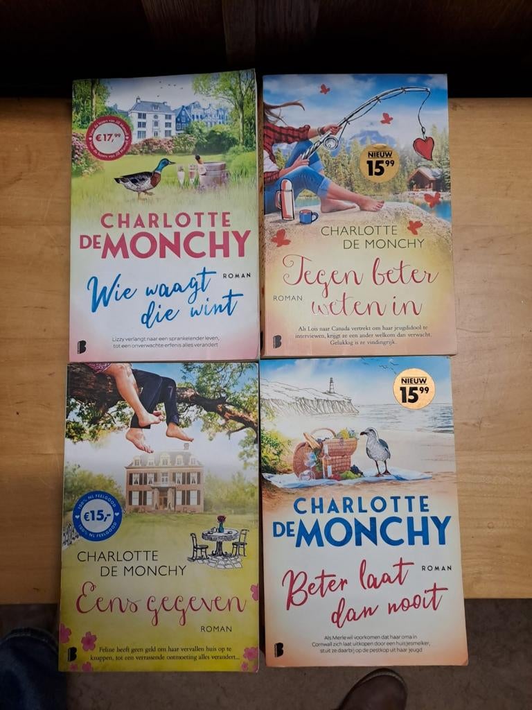 Vier leesboeken van Charlotte de monchy wie waagt die wind, Boeken, Ophalen of Verzenden, Zo goed als nieuw