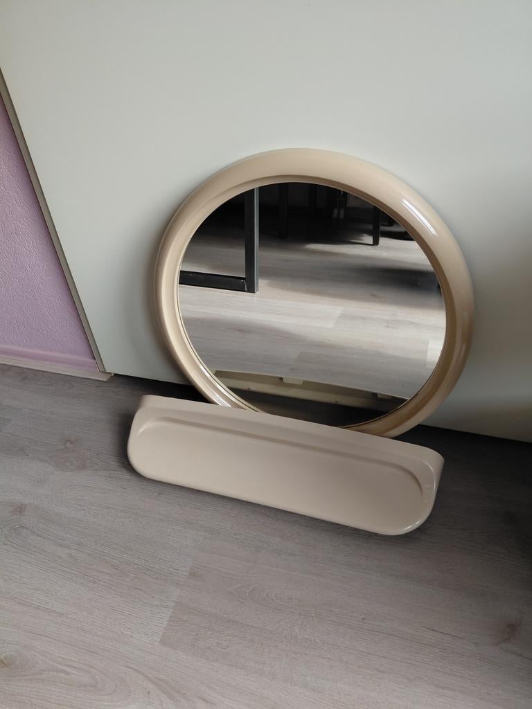 Jaren 70 Curver spiegel met planchet, Ophalen of Verzenden, Rechthoekig, 50 tot 75 cm, Minder dan 100 cm