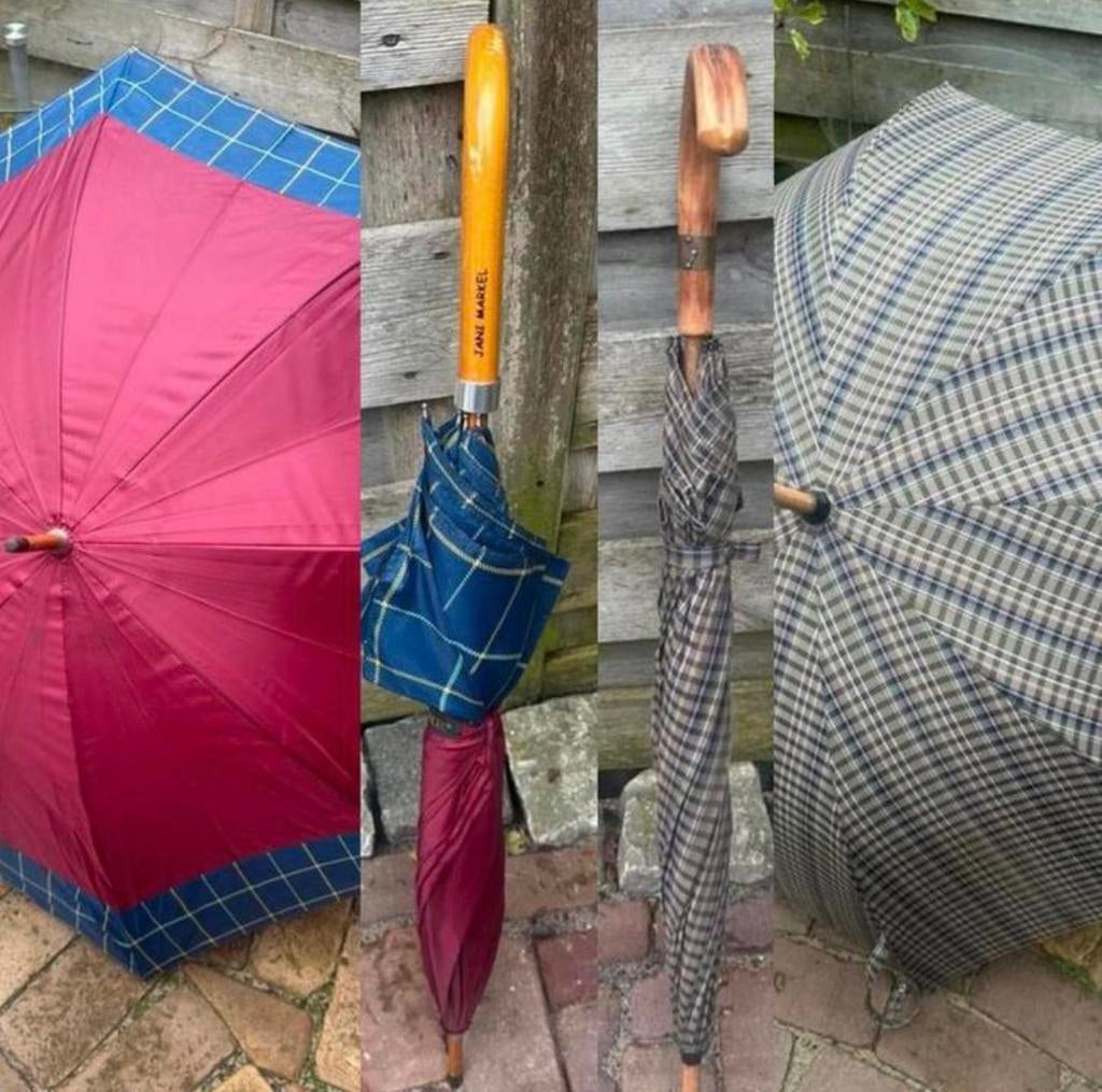 Twee Retro Vintage klassieke paraplu’s, Sieraden, Tassen en Uiterlijk, Paraplu's, Ophalen of Verzenden, Gebruikt