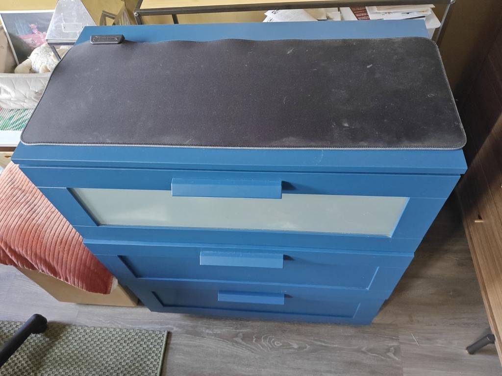 Zwarte brede toetsenbord muismat met RGB LED rand, Ophalen of Verzenden, Gaming muismat, Zo goed als nieuw