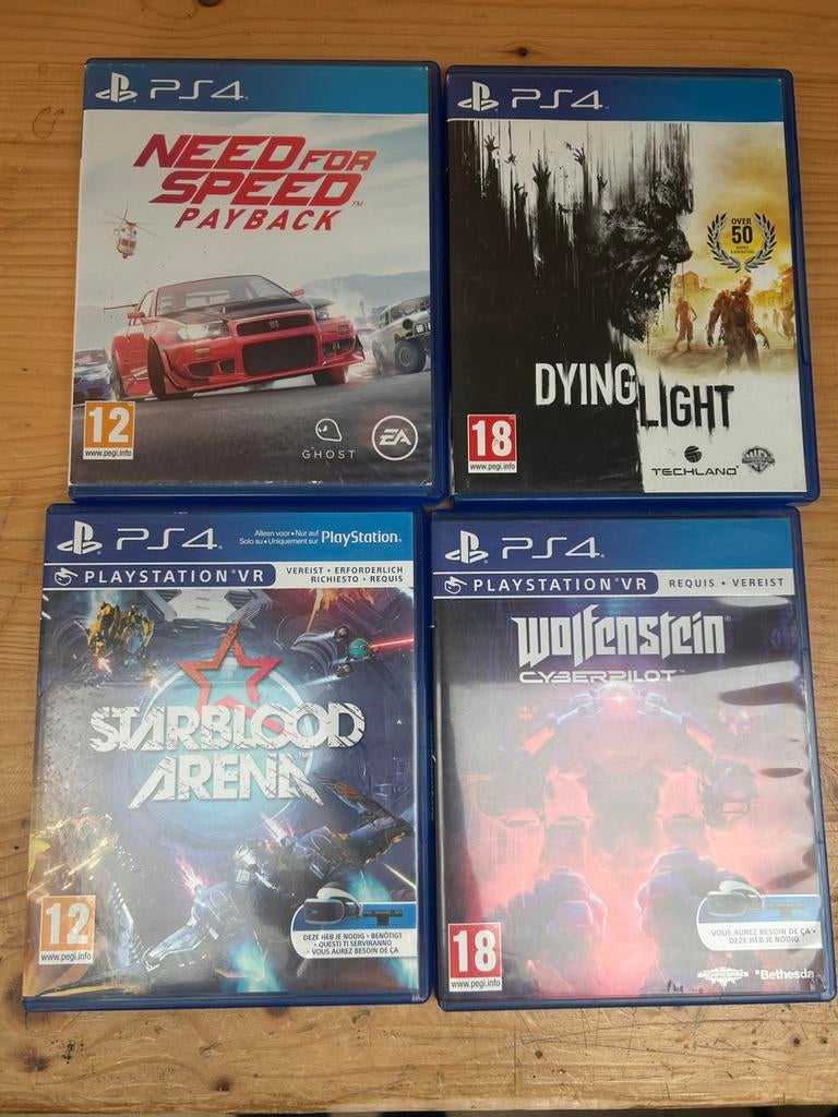 PS4 games pakket + VR games – Dying Light / Need for Speed, Spelcomputers en Games, Games | Sony PlayStation Vita, Gekoppelde computers