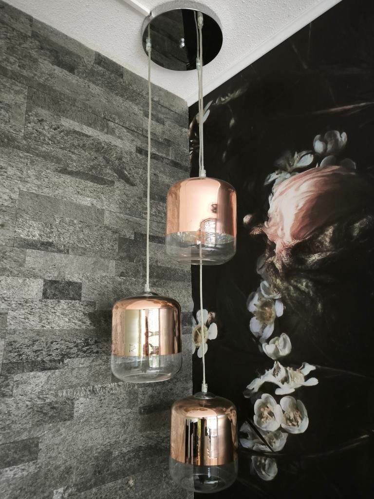 Schitterende hanglamp, Huis en Inrichting, Lampen | Hanglampen, Ophalen, Zo goed als nieuw, Glas, Minder dan 50 cm