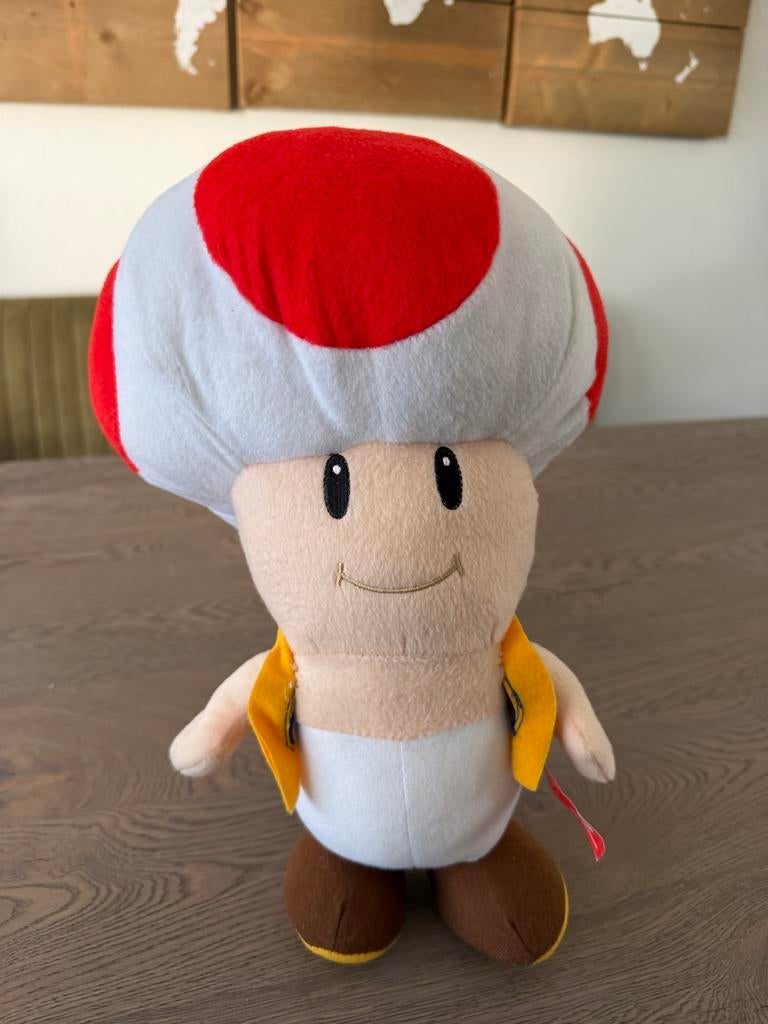 Super Mario Toad Knuffel xl, Super Mario, Ophalen of Verzenden, Zo goed als nieuw, Overige typen