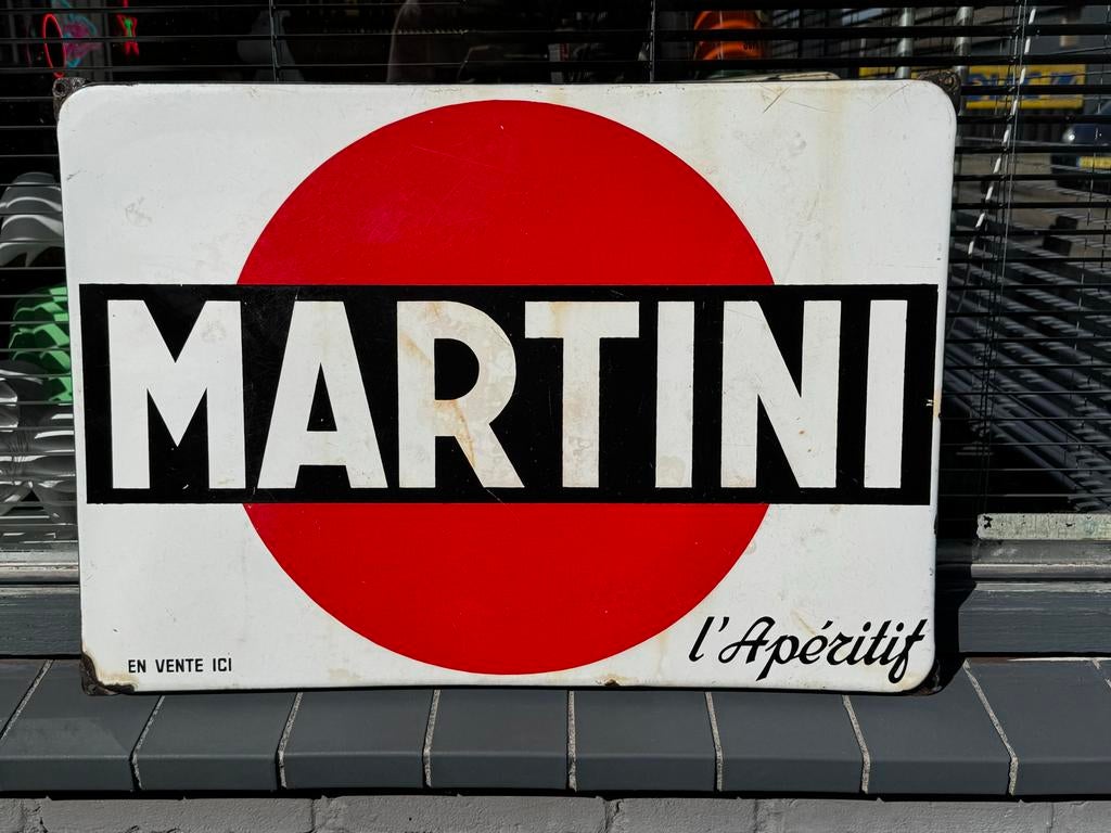Oud MARTINI emaille reclamebord, Ophalen, Reclamebord, Gebruikt, .