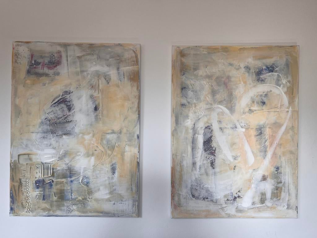 Japandi 2 luik schilderijen, Ophalen of Verzenden