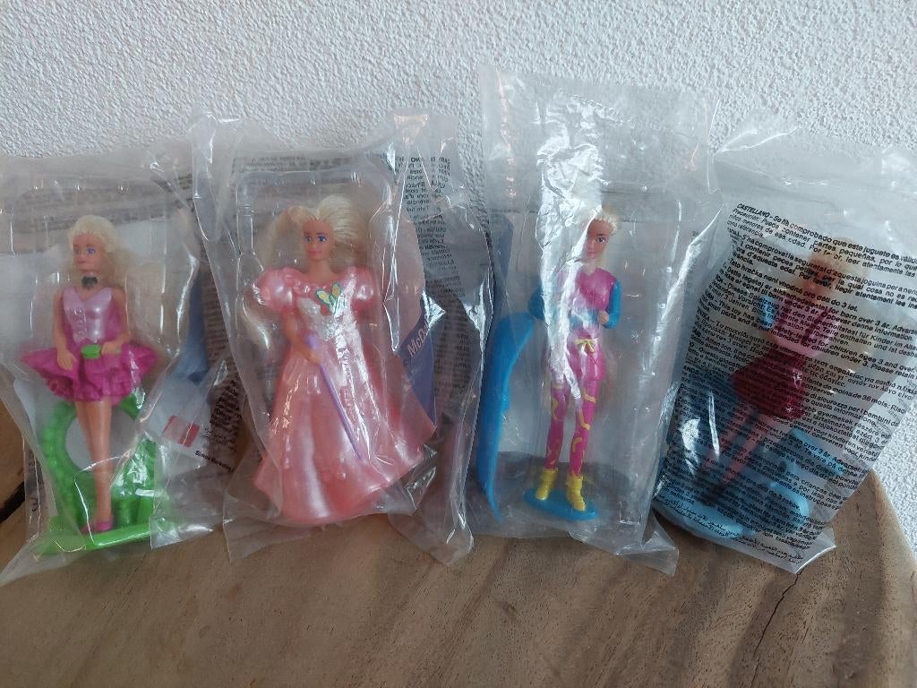 Vintage McDonalds Happy Meal: 4x Barbie nieuw in verpakking, McDonalds, Nieuw, McDonalds, McDonalds