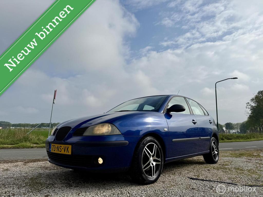Seat Ibiza 1.4-16V Sport, BJ 2004, Airco, APK April 2027, Voorwielaandrijving, Blauw, Ibiza, Origineel Nederlands