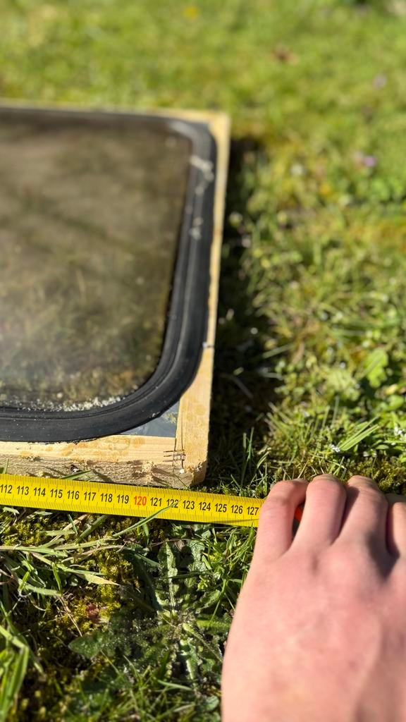 2x Caravan Raam - Dubbel Glas (plastic), 124x56cm, Caravans en Kamperen, Caravan accessoires, Ophalen, Gebruikt