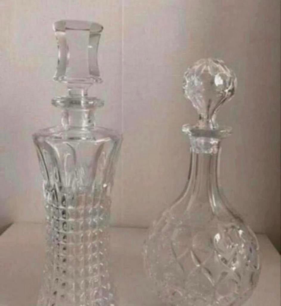 Set van 2 elegante karaffen voor whisky, cognac of dranken, Antiek en Kunst, Ophalen of Verzenden