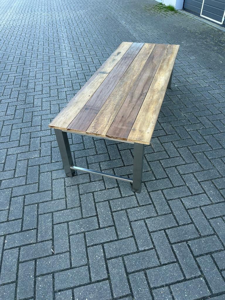 Tuintafel RVS / Hardhout, Ophalen, Nieuw, Rechthoekig, Rvs