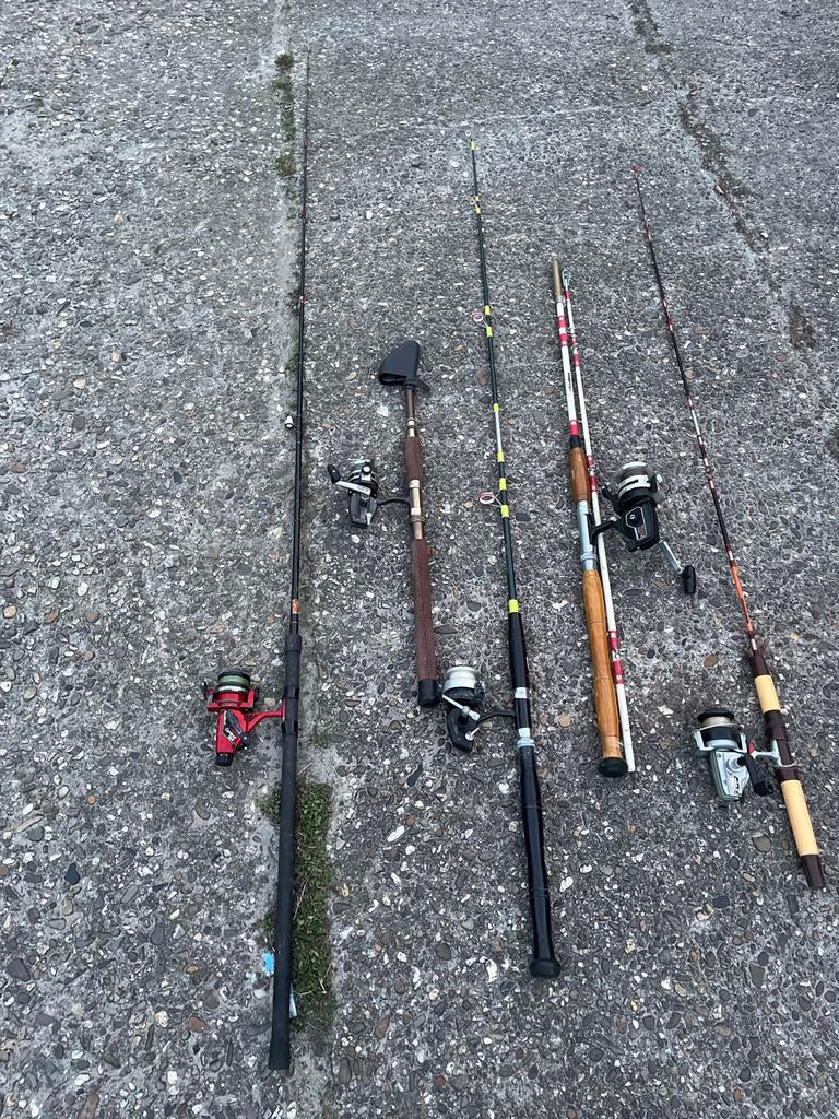 5 goed werkende werphengels, Bieden tot 10 april., Ophalen of Verzenden, Gebruikt, Werphengel