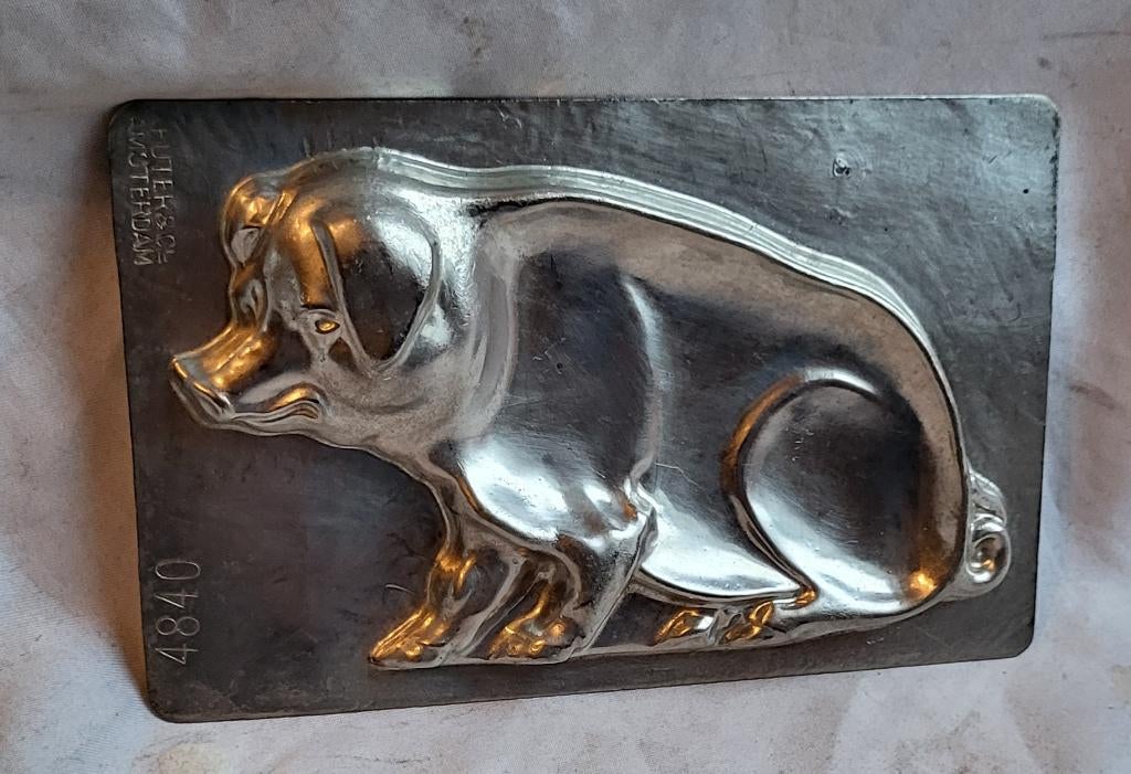 Oude chocoladevorm: Zittend VARKEN, Ophalen of Verzenden