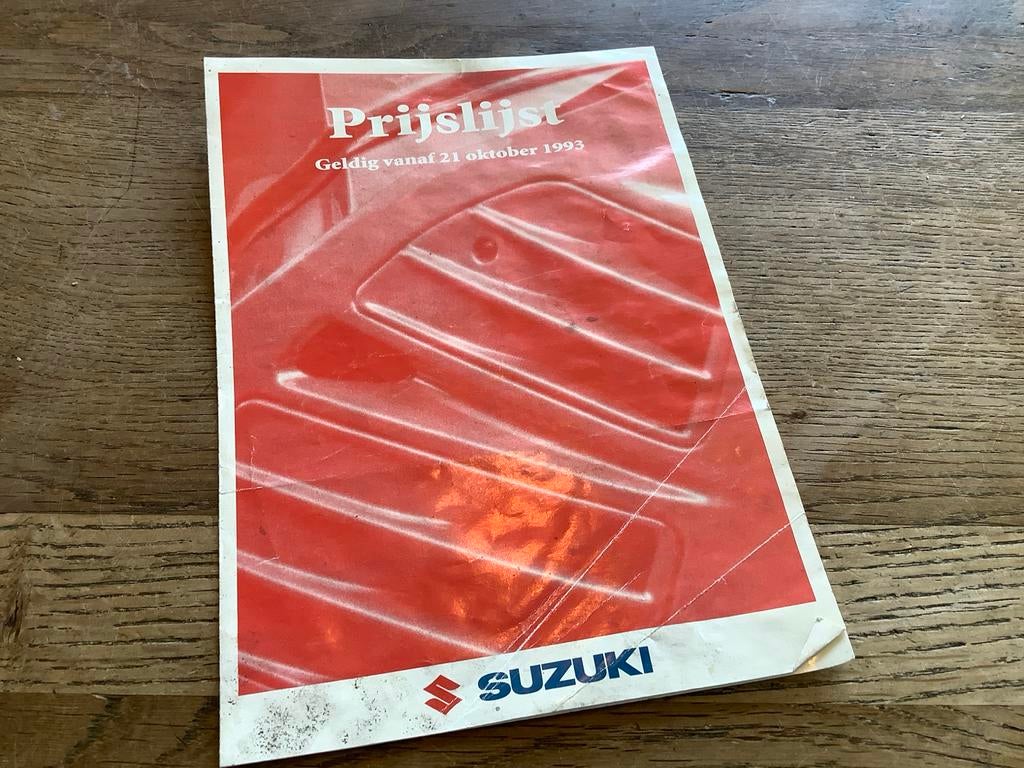 Suzuki Prijslijst 1993 - Zeldzaam!, Motoren, Verzenden, Suzuki
