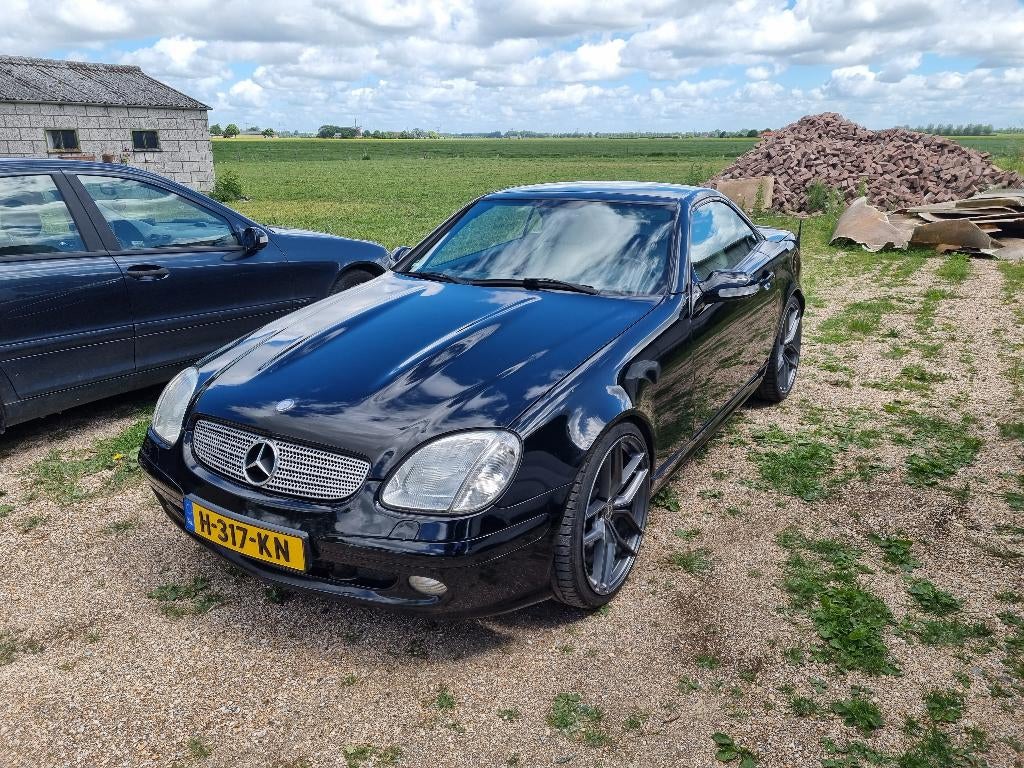 Mercedes-Benz SLK 3.2 Slk320 Roadster AUT 2001 Zwart, Auto's, Automaat, Beige, Cabriolet, Zwart