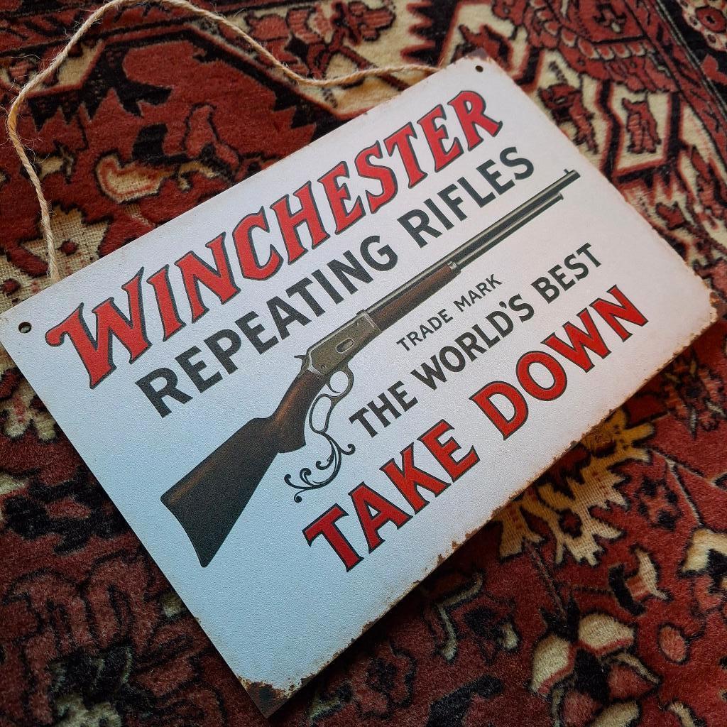 Winchester Rifles Houten plaat, Ophalen of Verzenden, Nieuw, Reclamebord