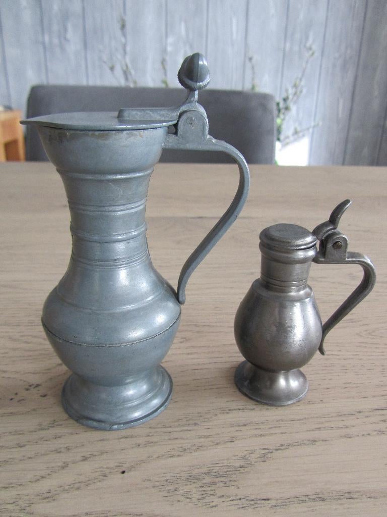 Peltrato engeltjeskan 2 stuks, Antiek en Kunst, Ophalen of Verzenden