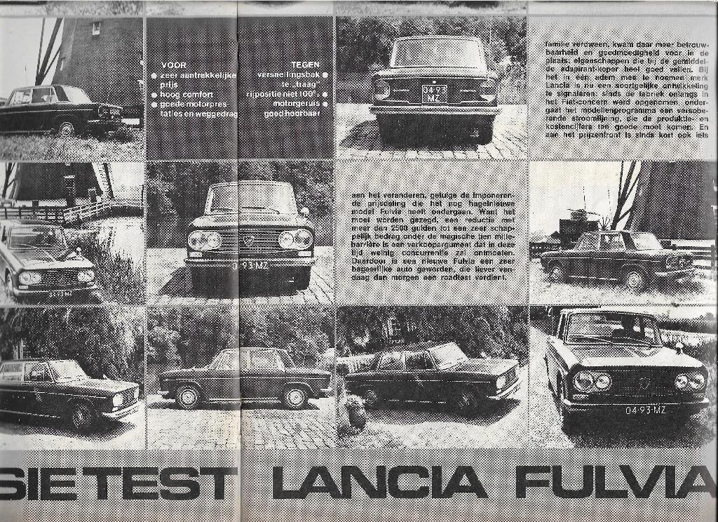 Roadtest Lancia FULVIA, Autovisie 1970., Nieuw, Ophalen of Verzenden, Overige merken, Autovisie