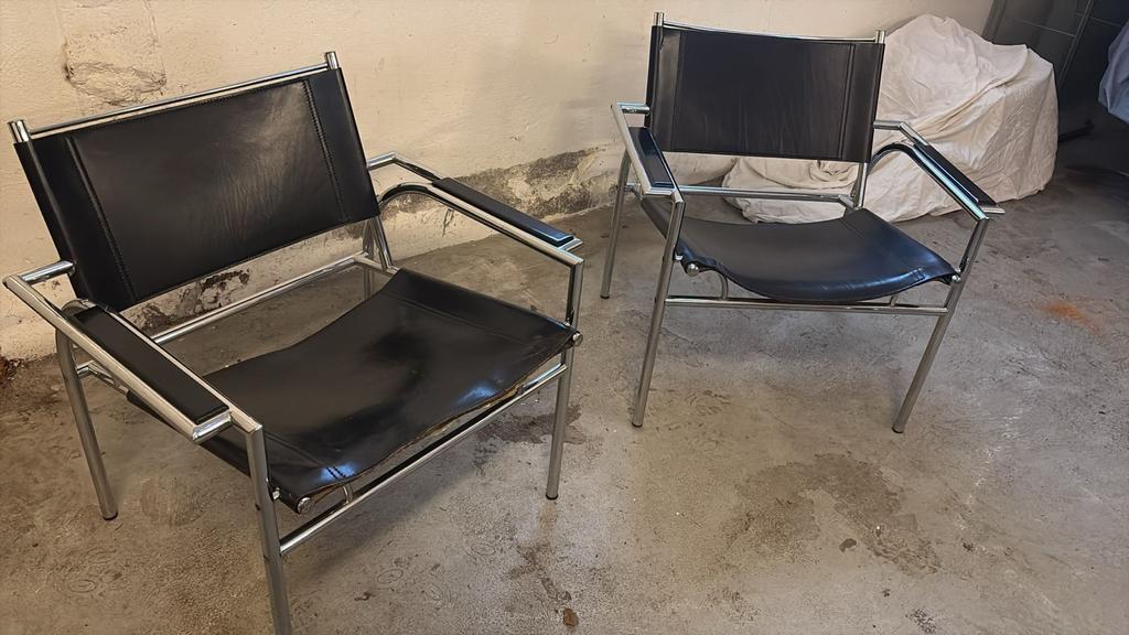 2x Fortuis stoelen van Gerard Vollenbrock, Ophalen, Gebruikt, Twee, Zwart