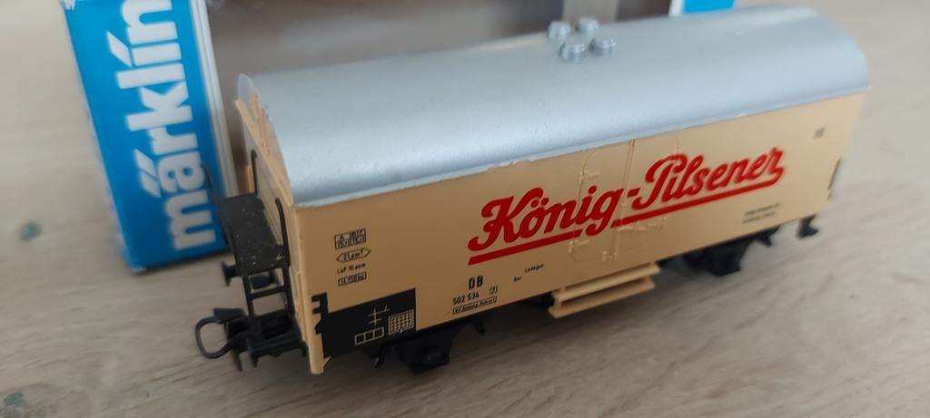 Märklin DB bierwagen König Pilsener artnr 4418 in ovp, Wisselstroom, Wagon, Ophalen of Verzenden, Zo goed als nieuw