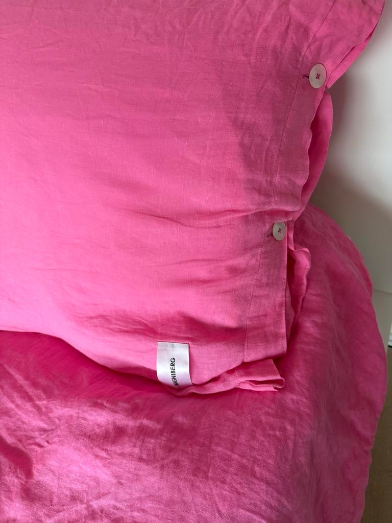 Magniberg dekbedovertrek 200x200 - Roze tinten, Overige typen, Tweepersoons, Ophalen of Verzenden, Zo goed als nieuw