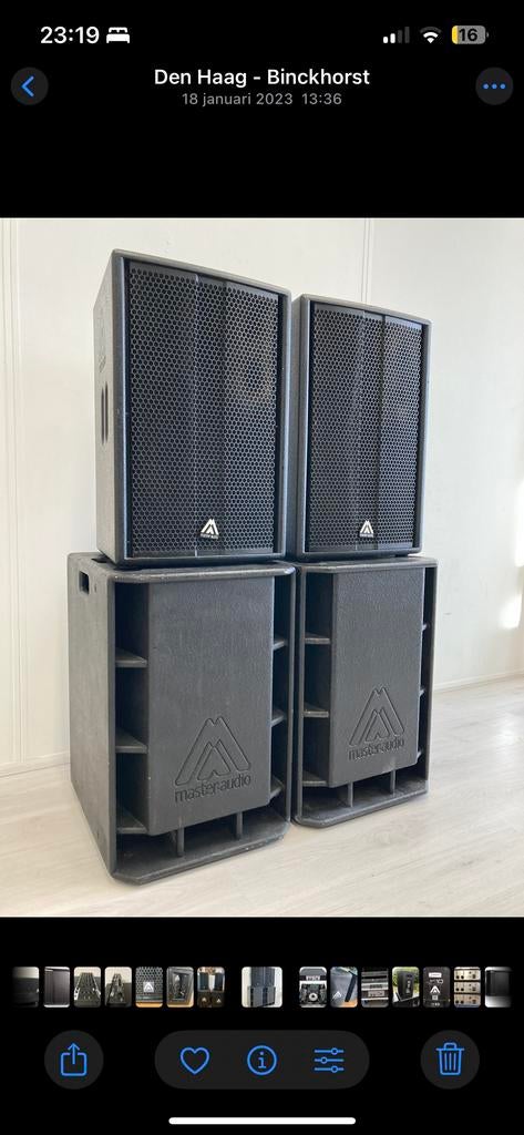 Complete Geluidsset voor Carnaval, Horeca, Bands, Ophalen, Gebruikt, 1000 watt of meer, P.A.