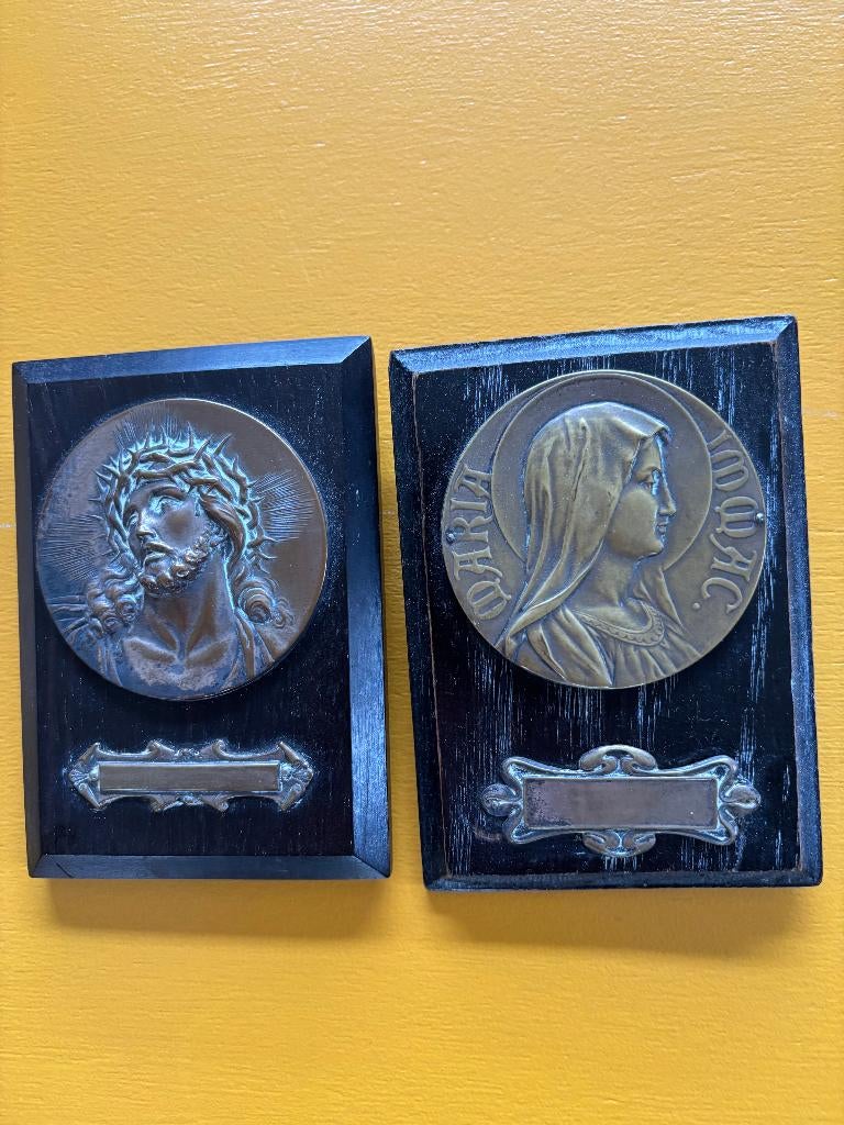 jezus en maria Plaquette, Ophalen of Verzenden