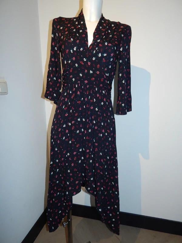 BA&SH mooie jurk in printje zijkanten rok in punten XS(S, Kleding | Dames, Overige kleuren, Ophalen of Verzenden, Zo goed als nieuw