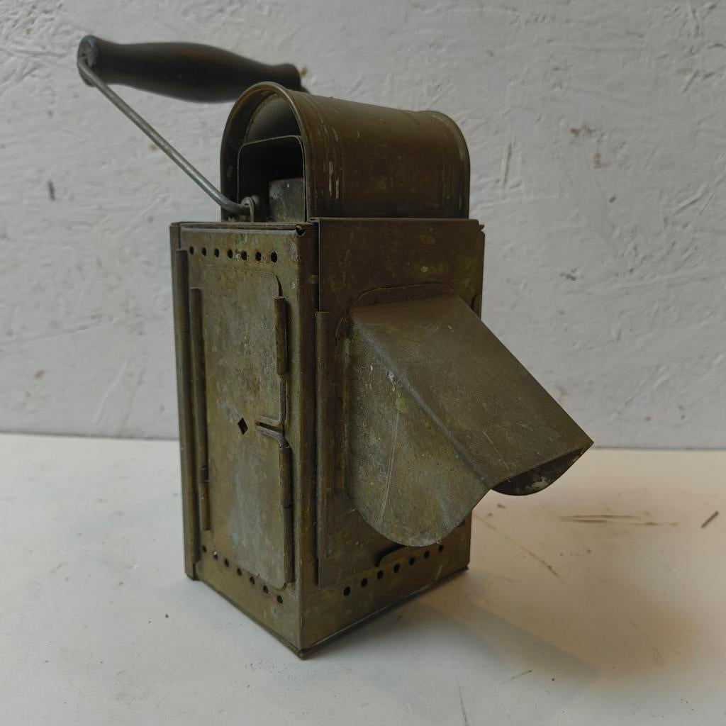 Antieke spoorweglamp messing gebr Smink Amersfoort, Ophalen of Verzenden