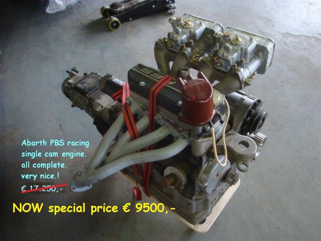 Fiat Abarth  PBS raceblok + versnellingsbak, Ophalen