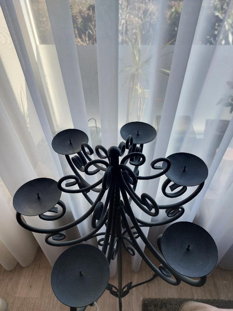 Staande grote kandelaar 120 cm, Ophalen, Zwart, Zo goed als nieuw, Kandelaar