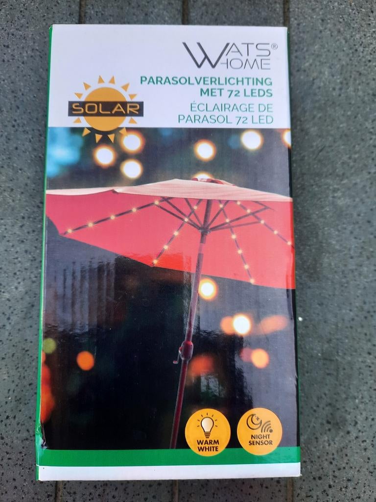 Watshome: parasol verlichting NIEUW, Ophalen, Zonne-energie, Kunststof, Minder dan 50 watt