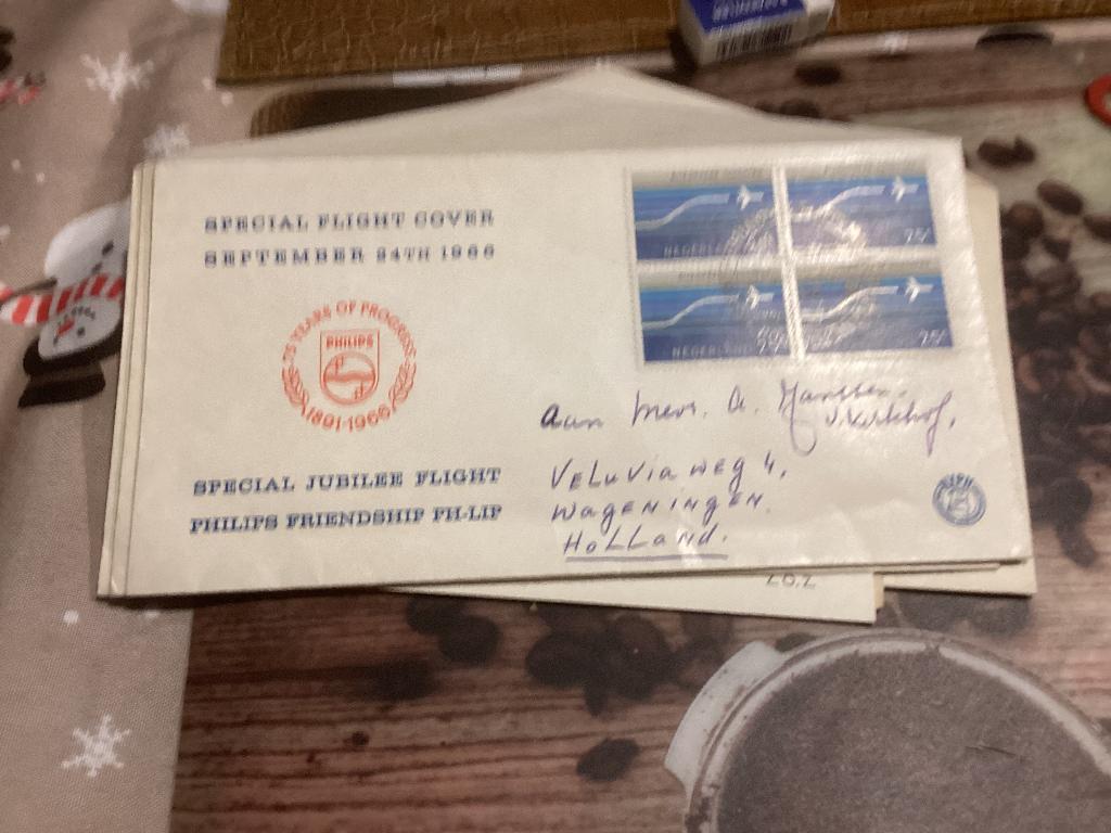 No8130 Speciale Philips Vlucht 24-9-1966 gelopen met blok va, Ophalen, Onbeschreven, Nederland