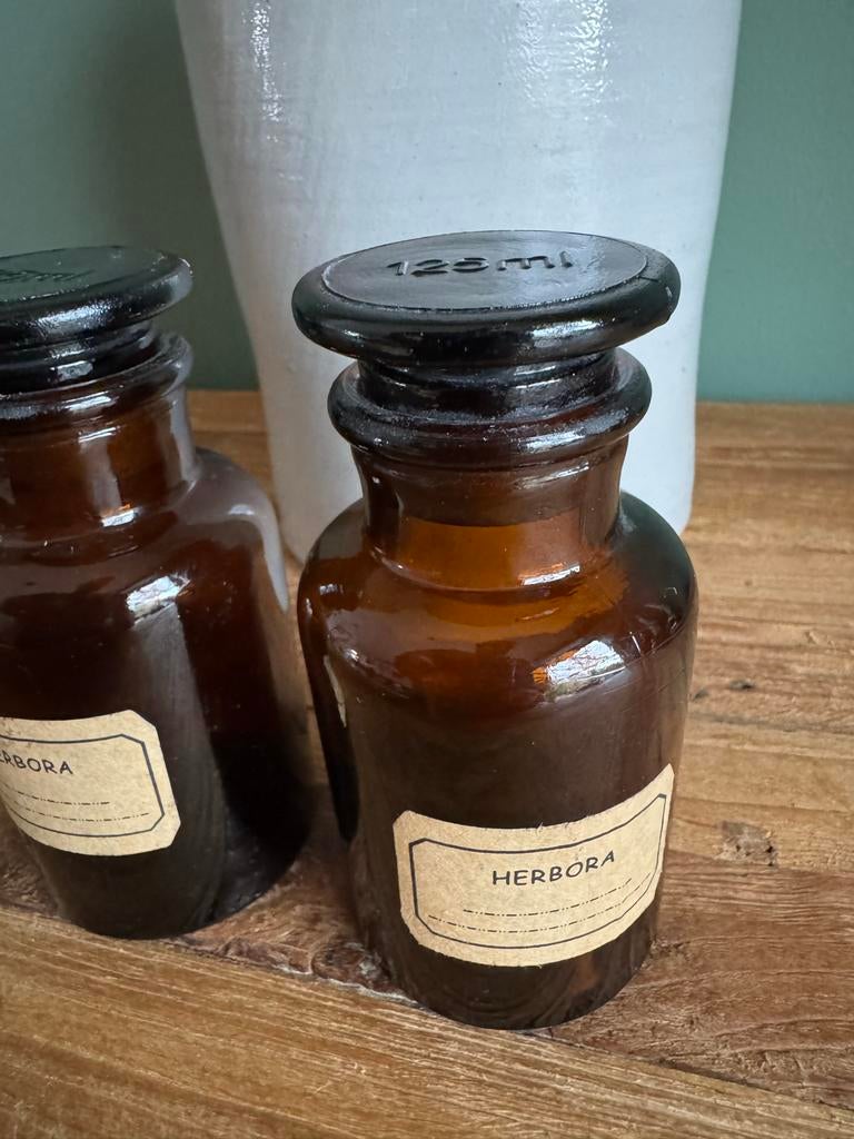 2x Medicijnflesjes met glazen dop - 125 ML, Ophalen of Verzenden