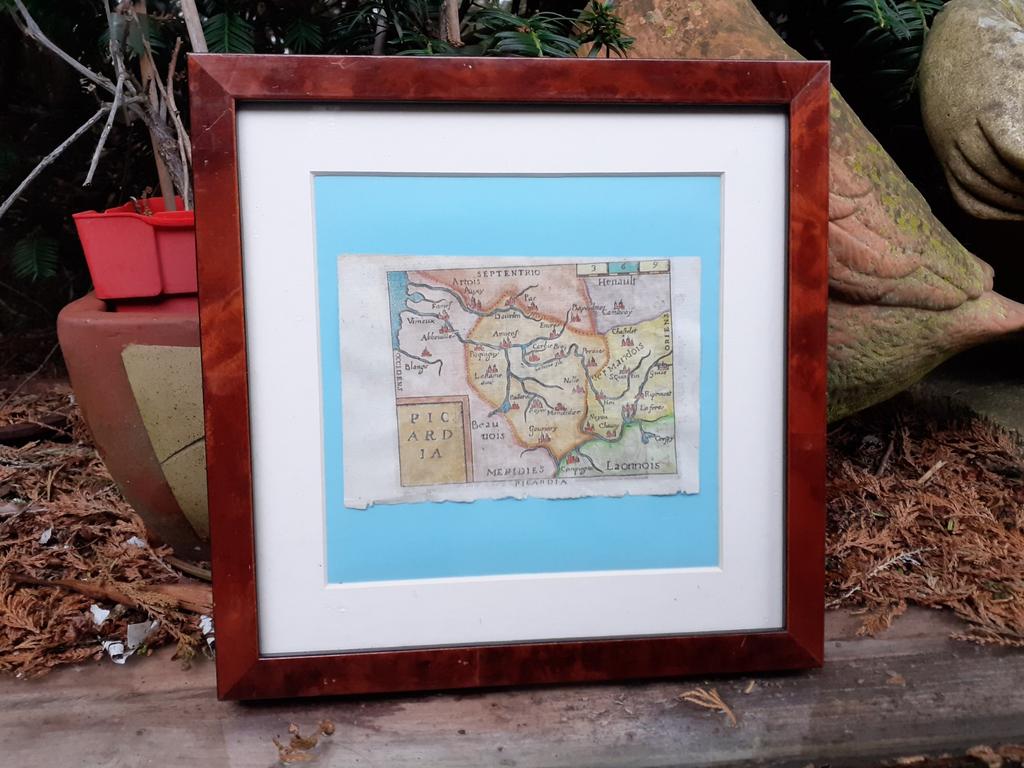 Oude kaart van Picardia door A. Ortelius, 1655, Ophalen of Verzenden, Zo goed als nieuw, 1800 tot 2000, Landkaart