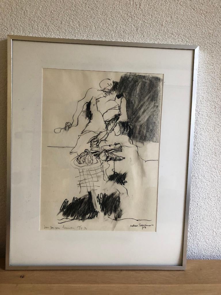 Robert Terwindt originele Houtskool schets gesigneerd 1974, Ophalen of Verzenden