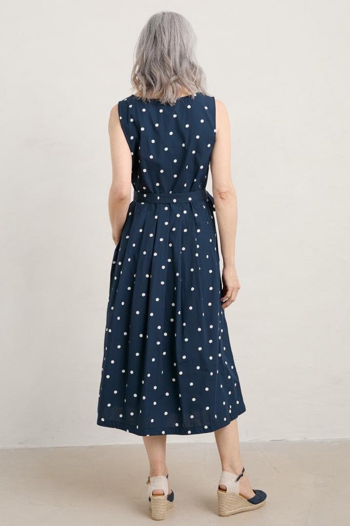 Seasalt Cornwall Womens Navy Cotton Pencil Woven Midi Dress, Blauw, Maat 46/48 (XL) of groter, Nieuw, Ophalen of Verzenden