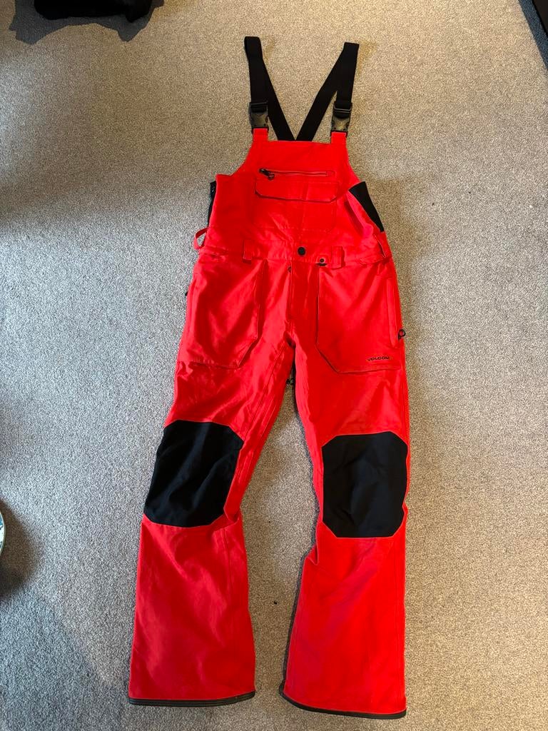 Volcom bib, maat S. Zwart/rood. Heren, Ophalen of Verzenden, Gedragen, Maat 46 (S) of kleiner, Broek