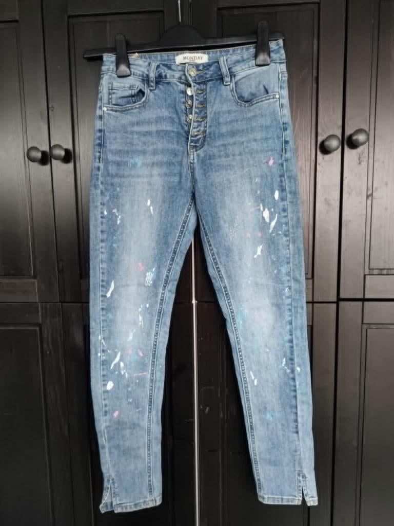 Mooie spijkerbroek maat M Monday, Ophalen of Verzenden, Gedragen, Blauw, W30 - W32 (confectie 38/40)