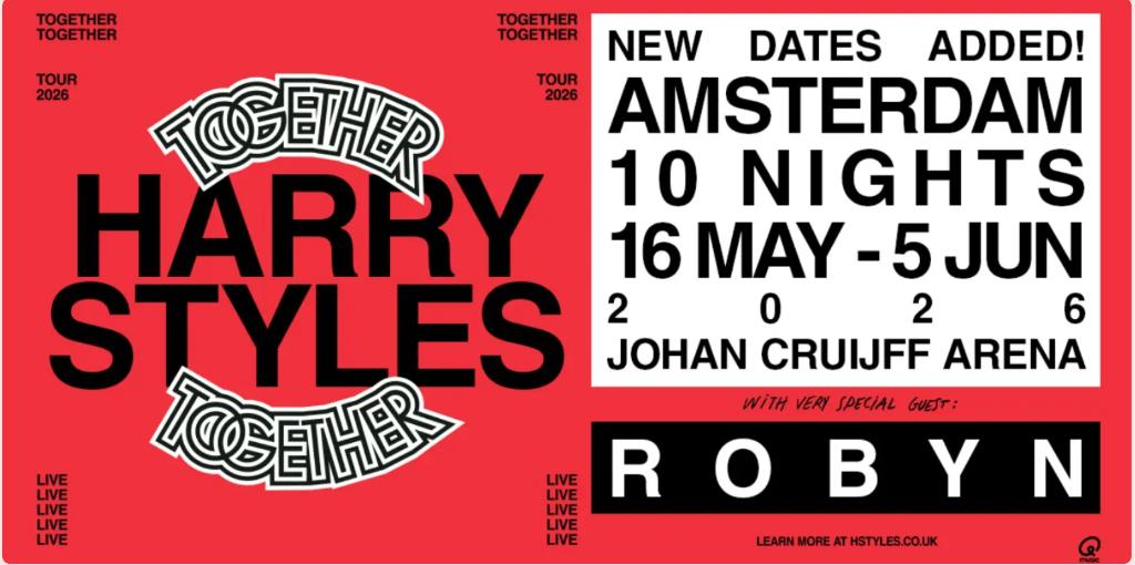 Harry Styles -Johan Cruijff ArenA - 2x zitplaats in vak 120, Twee personen, Mei