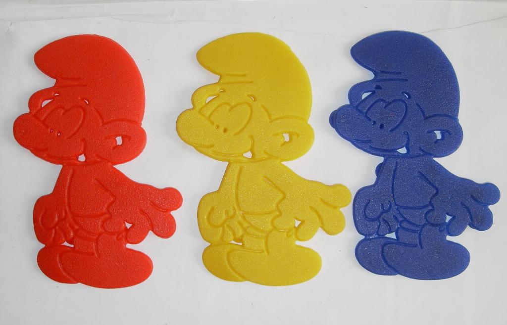 3 Zuignap Smurfen Smurf, Verzamelen, Smurfen, Ophalen of Verzenden, Zo goed als nieuw, Verschillende Smurfen, Poppetje, Figuurtje of Knuffel