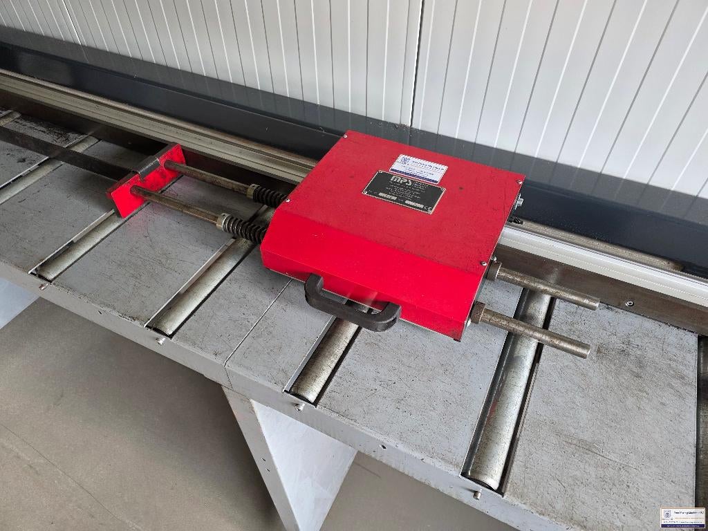 Powerstop MPS 3m lengteaanslag elektrisch met rollenbaan, Ophalen, Gebruikt, 70 mm of meer, Afkortzaag