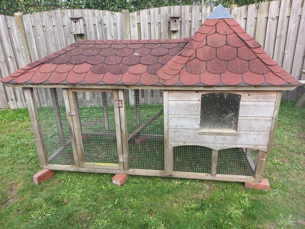 Zeer groot stevig kippenhok 2 zitstokken ren kuiken kwartel, Dieren en Toebehoren, Pluimvee | Toebehoren, Zo goed als nieuw, Kippenhok of Kippenren