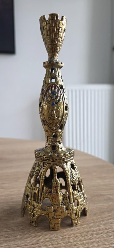 vintage Judaica koperen kandelaar, Ophalen of Verzenden, Koper of Brons