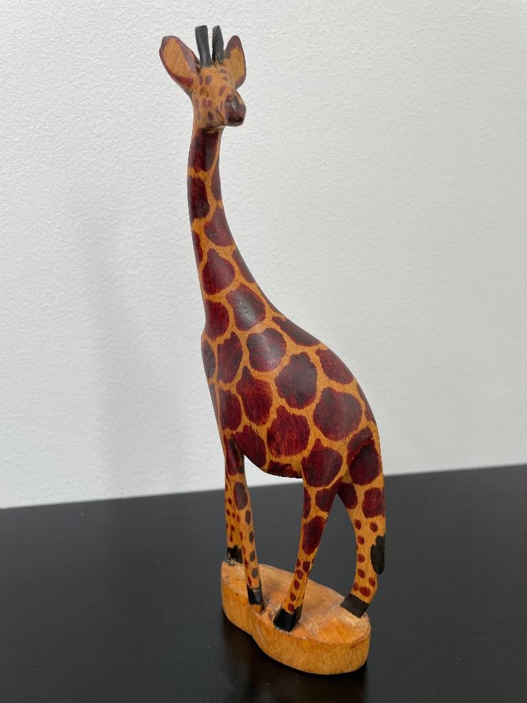 Girraf Hout 20cm Houtsnijwerk, Antiek en Kunst, Ophalen of Verzenden